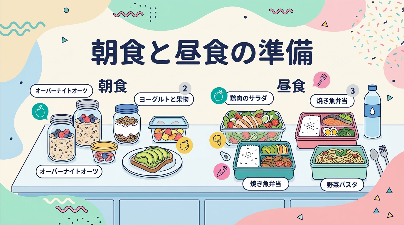 当日の朝食と昼食の準備
