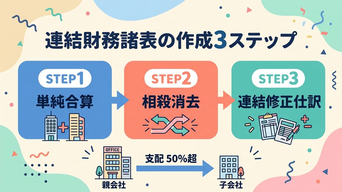 連結会計の3ステップ