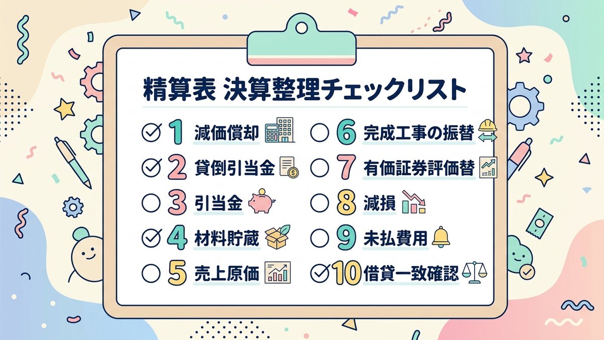 精算表チェックリスト