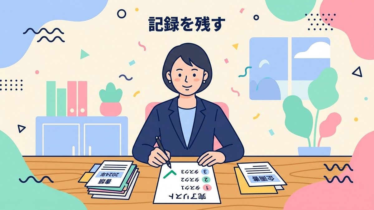 書類にチェックを入れて支給記録を残すイメージ