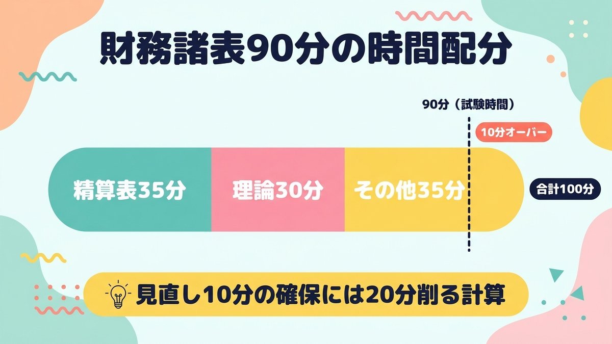 財務諸表90分の中の時間配分