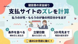 支払サイトのズレを計算して資金繰りを先読みする