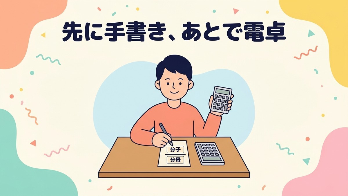 電卓と手書き