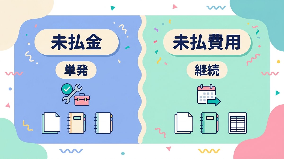 未払金と未払費用の違いは「単発か継続か」で決まる