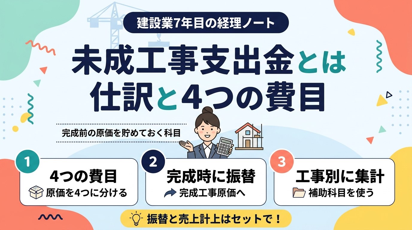 未成工事支出金とは｜仕訳と4つの費目
