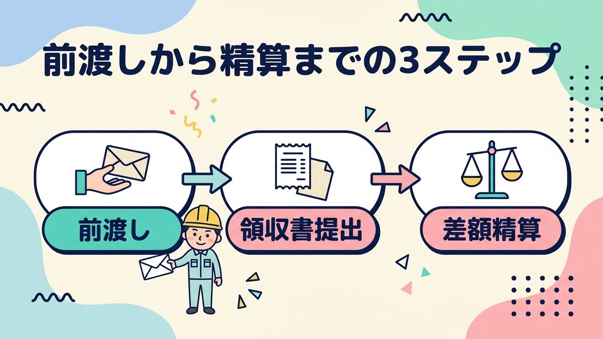 前渡しから精算までの流れ｜日付を追った仕訳例