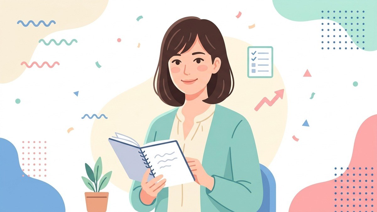 結果を待ちながら前を向いて次の勉強計画を立てる女性