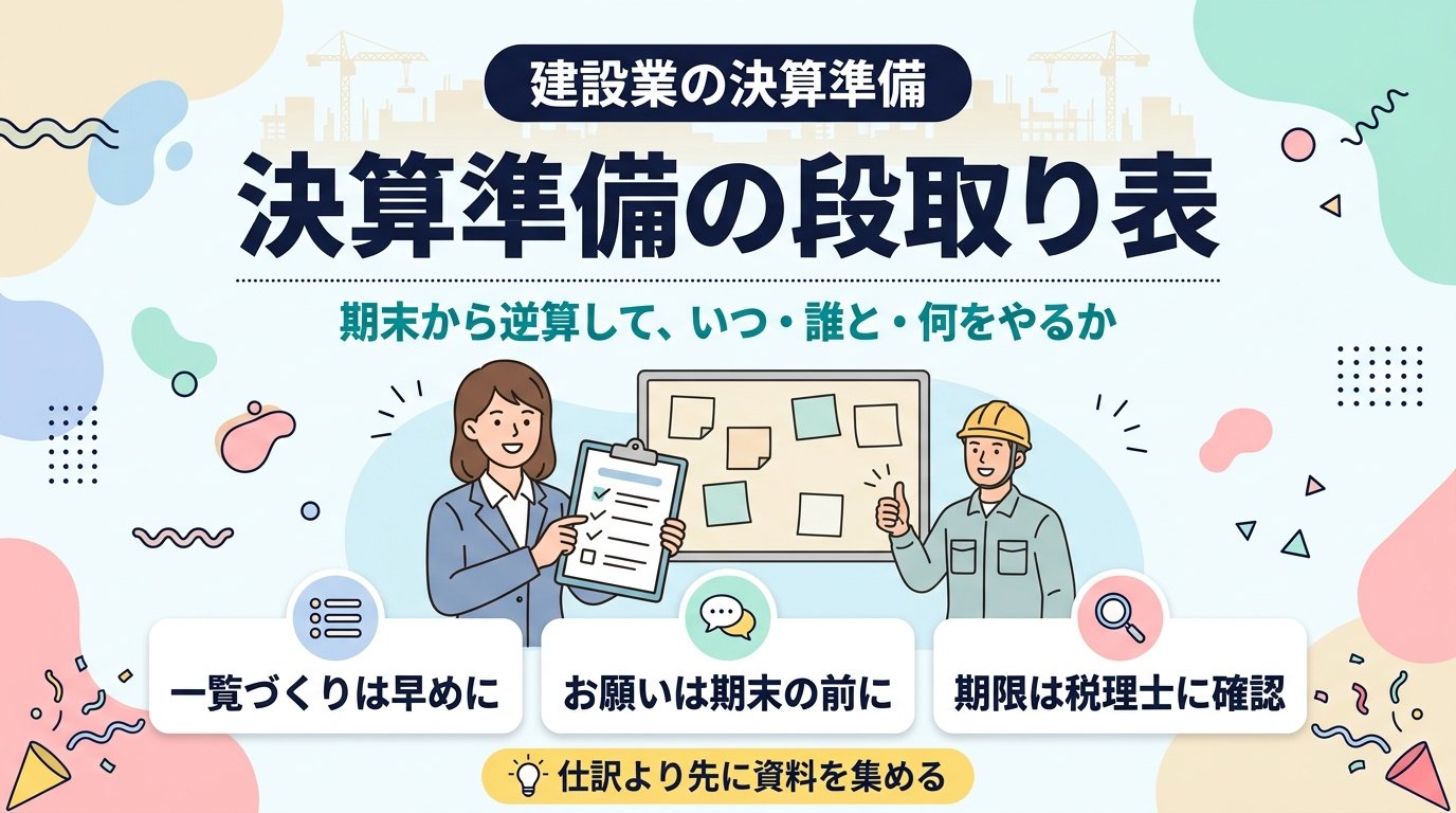 建設業の決算準備の段取り表