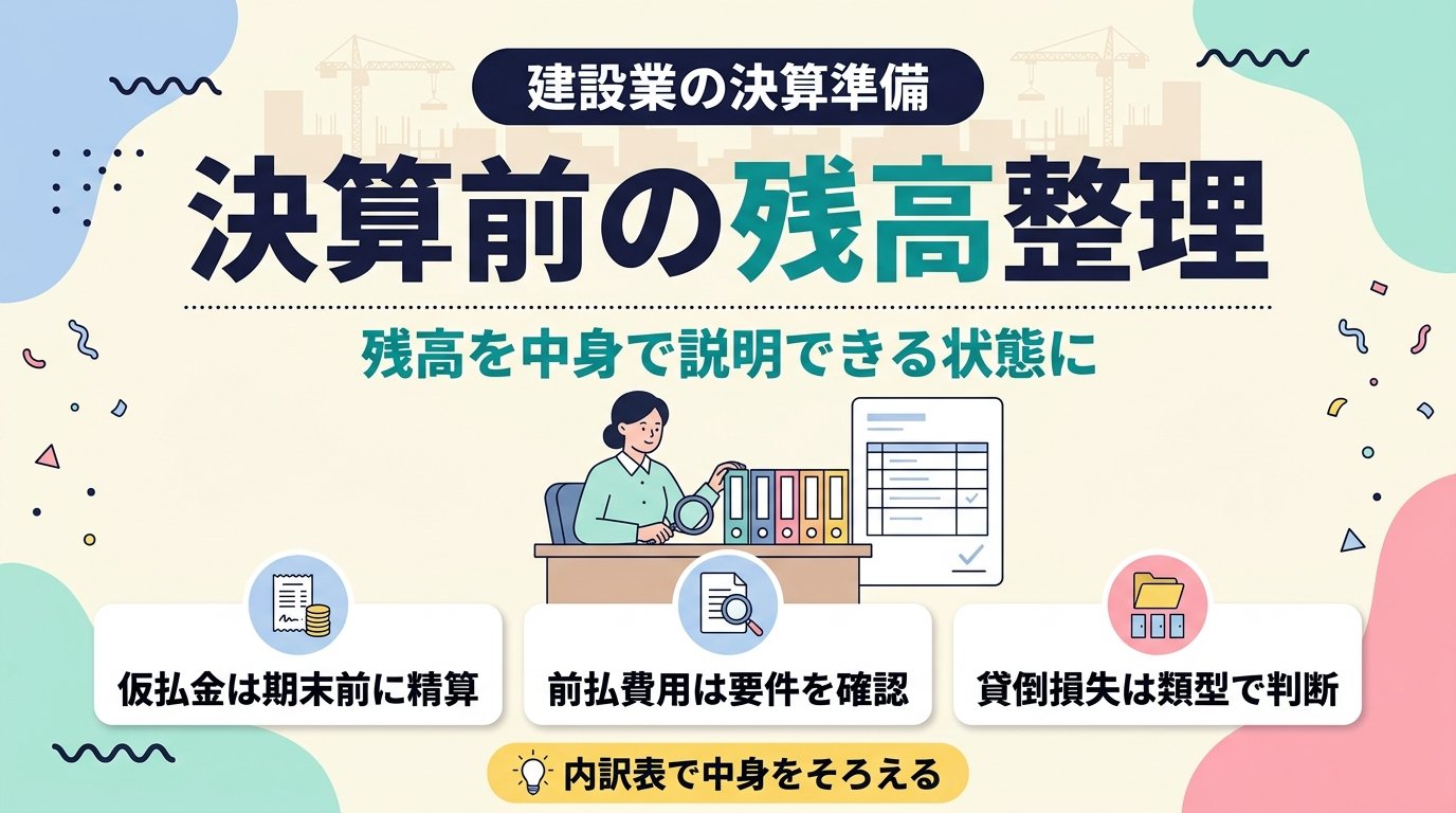 決算前の残高整理｜残高を中身で説明できる状態に