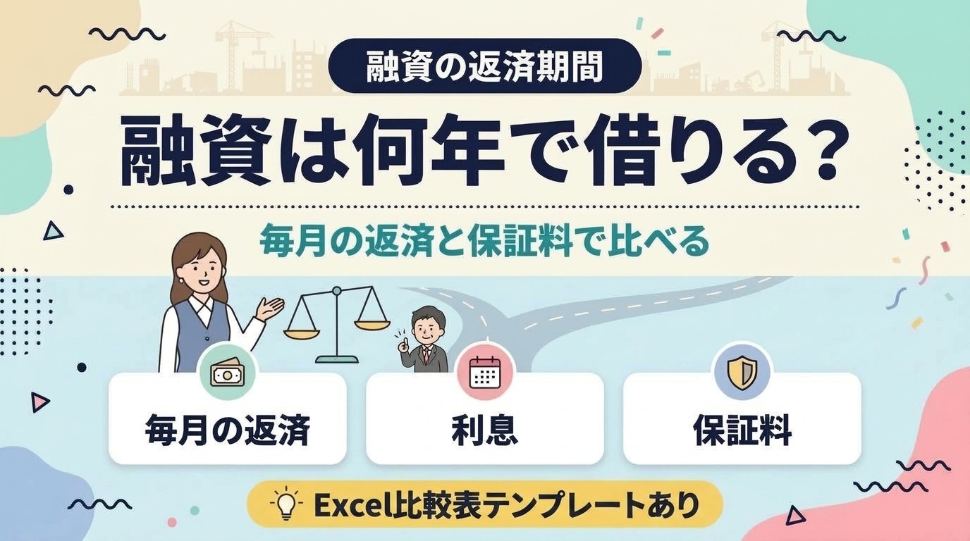 融資は何年で借りる？毎月の返済と保証料で比べる（Excel比較表テンプレートあり）アイキャッチ