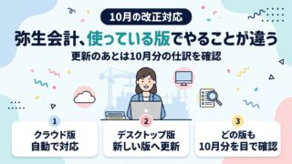 弥生会計は使っている版で10月の改正対応のやることが違う