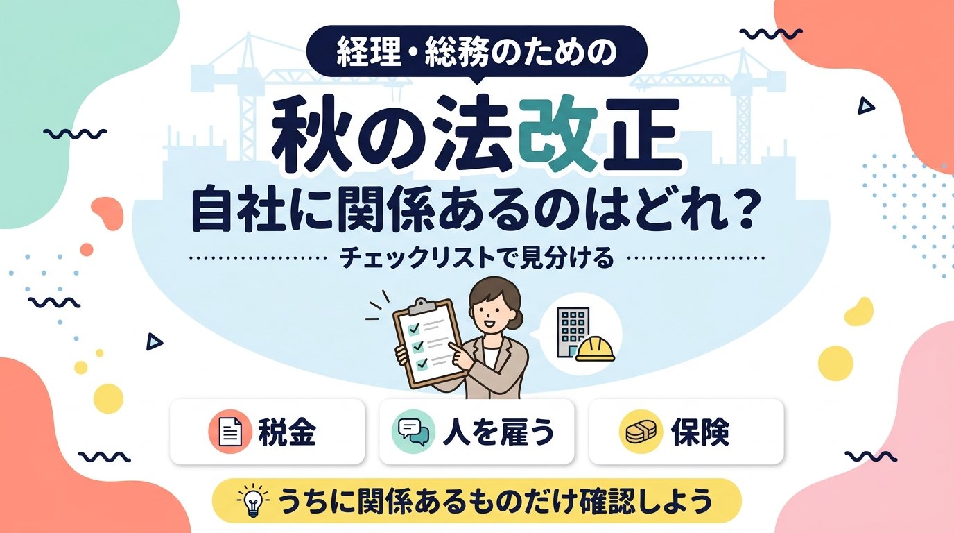 秋の法改正 自社に関係あるのはどれ？チェックリストで見分ける