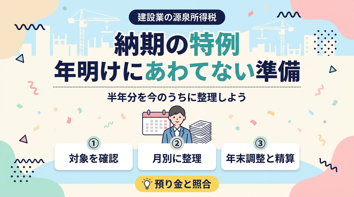 納期の特例 年明けにあわてない準備