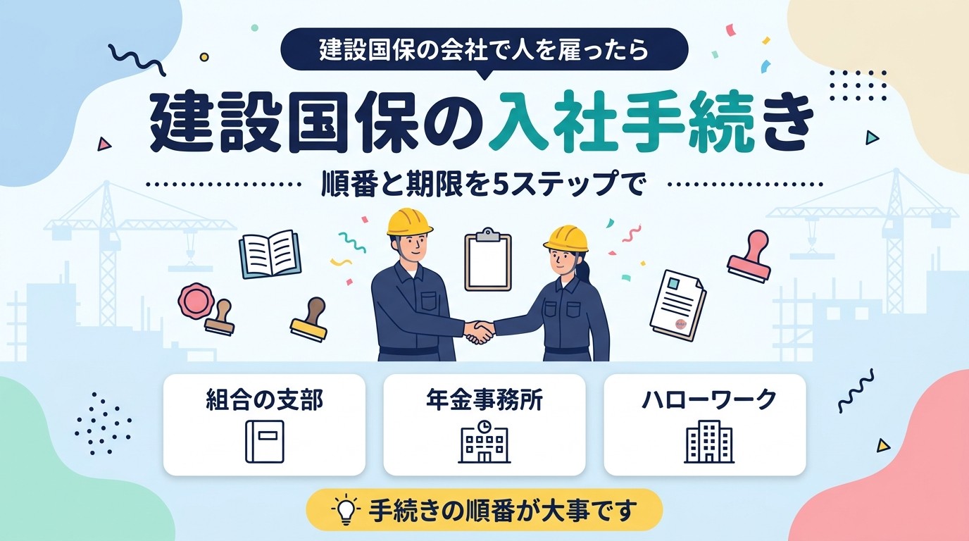 建設国保の入社手続き 順番と期限を5ステップで