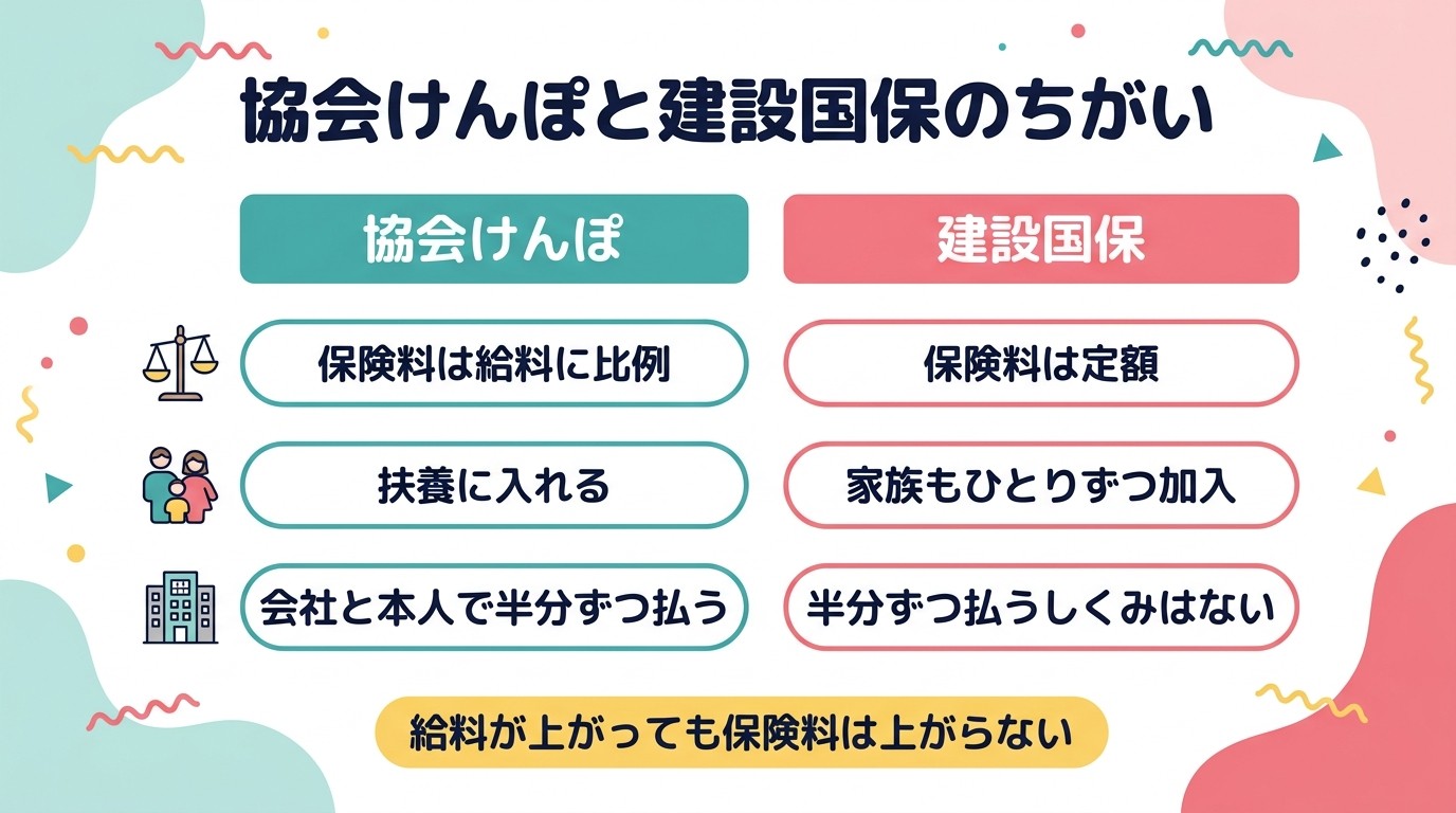協会けんぽと建設国保のちがい