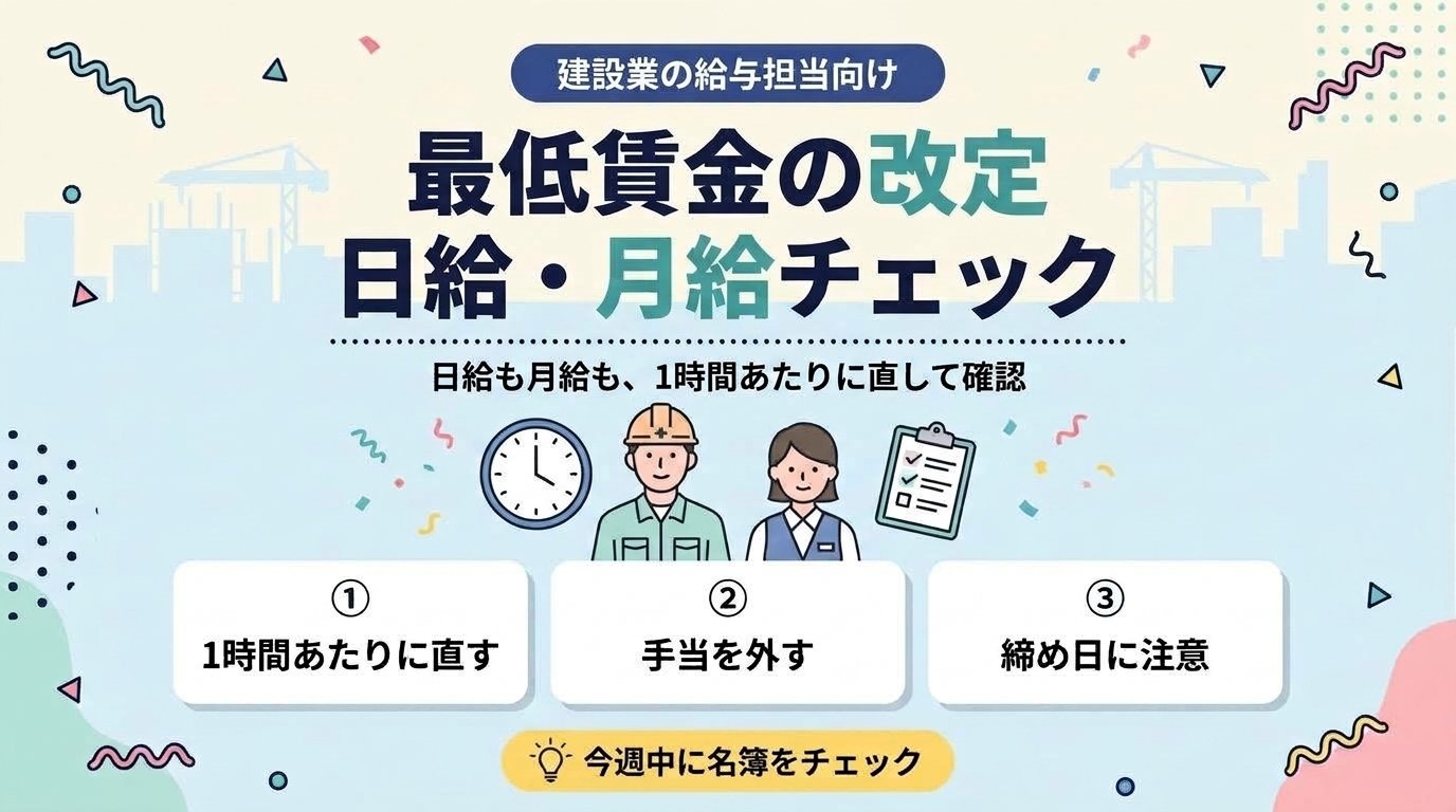 最低賃金の改定 日給・月給チェック